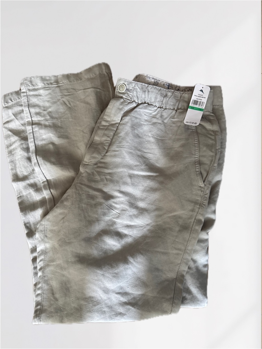 Tommy Bahama Tropical Dream Men's Straight-Leg Pants in Light Beige Size Large - Picture 2 of 5